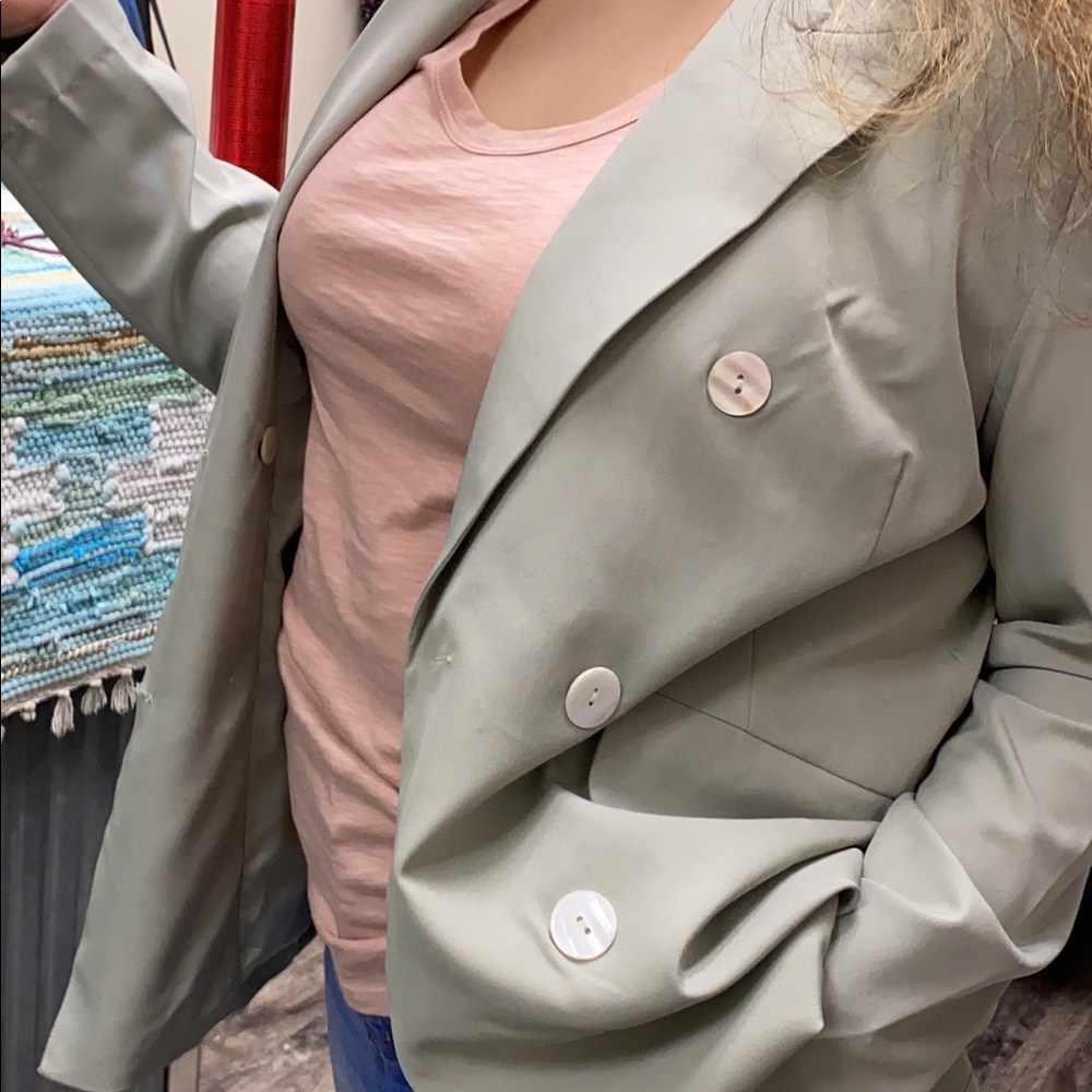 Sage color blazer.